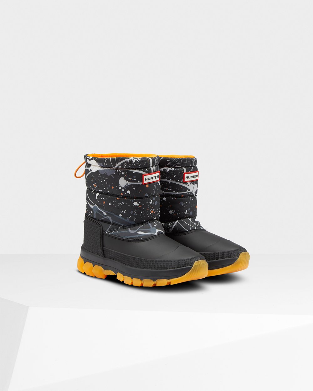 Botas De Nieve Original Printed Insulated Short Hunter Mujer - Grises Negros - 385670DAN